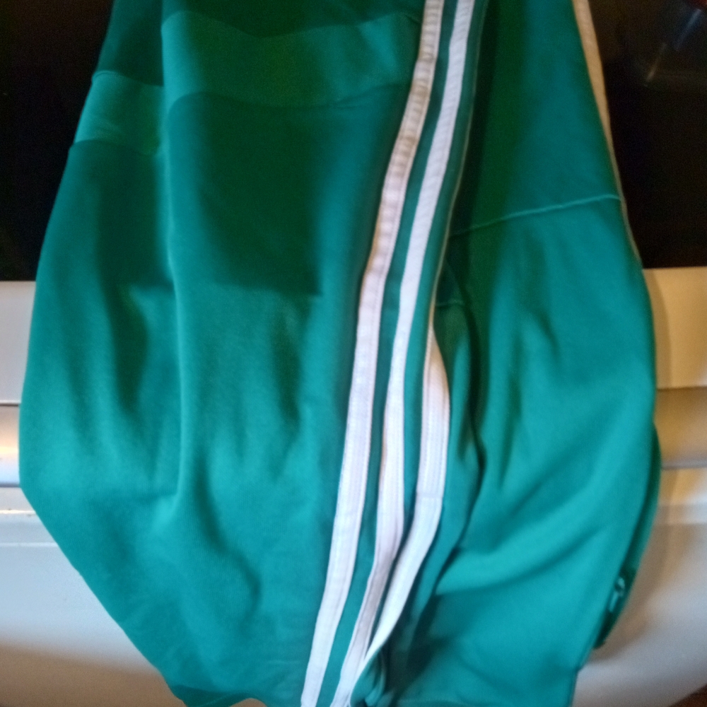 adidas Green Sweatpants with White Stripes